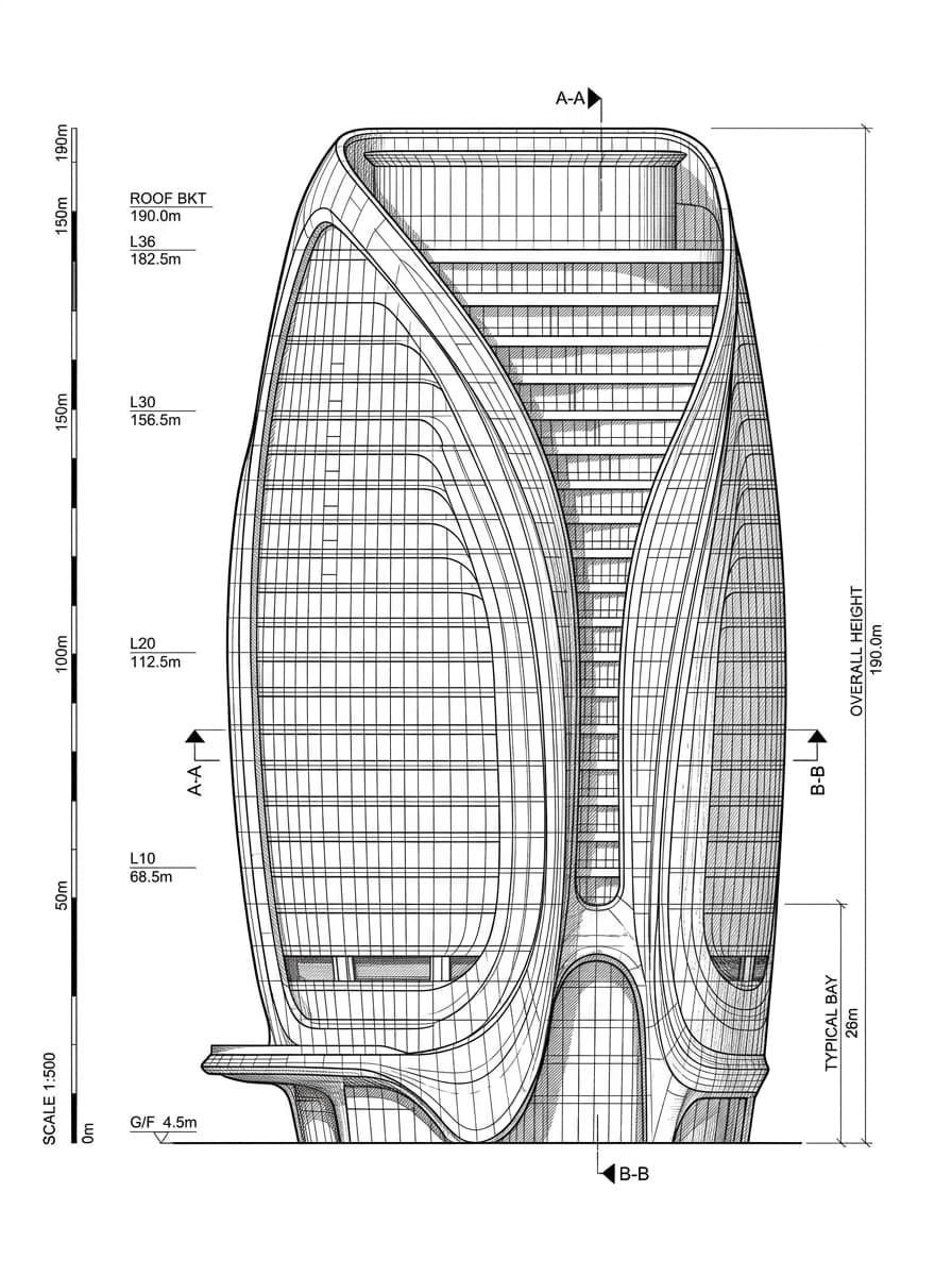 Architectural elevation of The Henderson