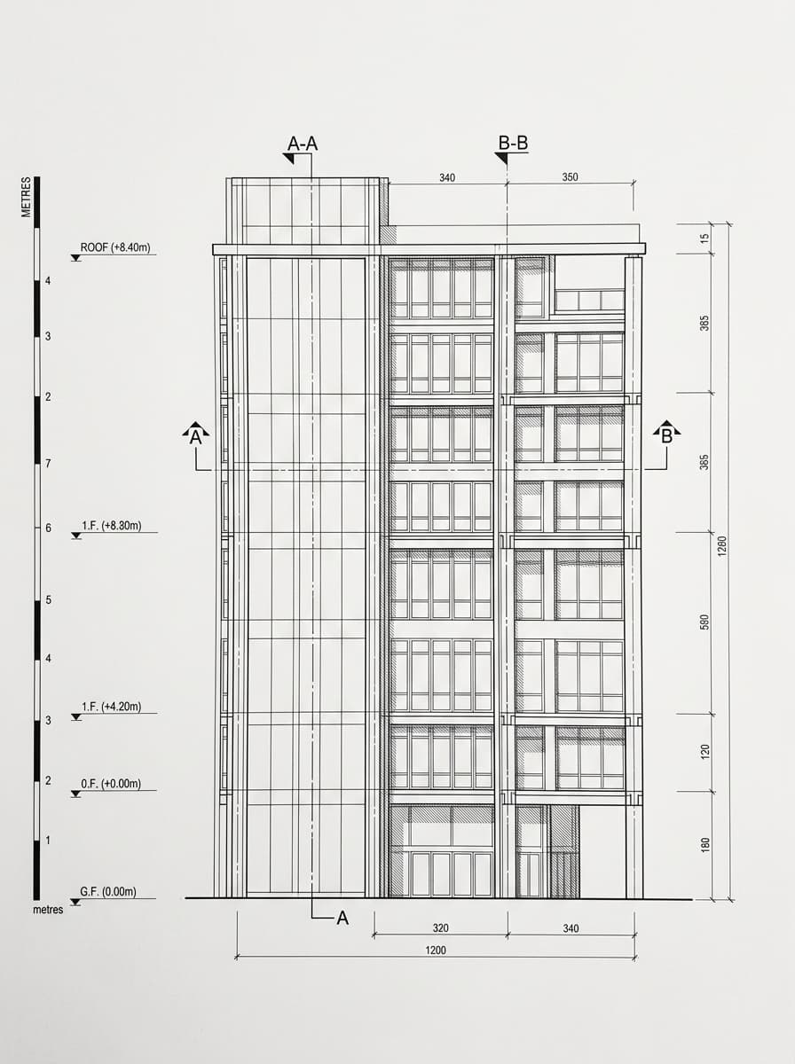Architectural elevation drawing of Star Ferry Pier (Tsim Sha Tsui), Tsim Sha Tsui, Hong Kong